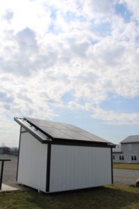 Portable Solar Panel Shed Back View