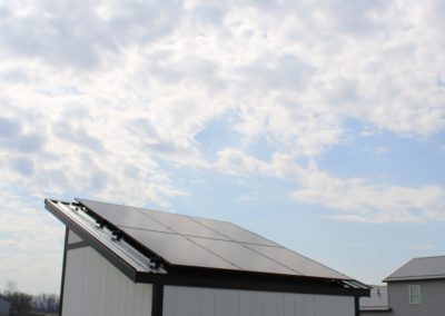 Portable Solar Panel Shed Back View