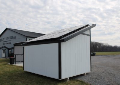 Portable Solar Panel Shed Back View